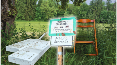 Müllablagerungen im Wald Stuttgarts