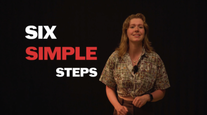 A woman showing 6 simple steps to become a populist.