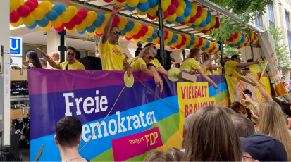 Die FDP war auch beim CSD in Stuttgart vertreten.