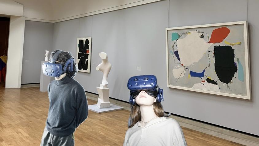 Menschen mit VR-Brille im Museum.