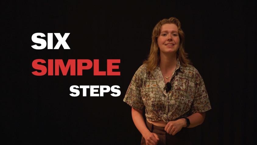 A woman presenting 6 simple steps to become a populist.