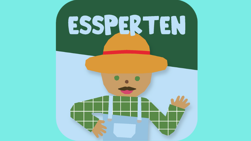 Das Logo der App zeigt den fiktiven Charakter Herr Bauer mit der Aufschrift "Essperten".