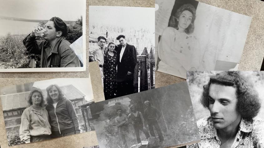 Collage aus alten Bildern in schwarz-weiß