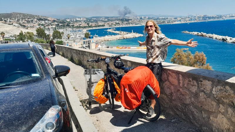 Lenny auf dem Weg von Montpellier nach Marseille.